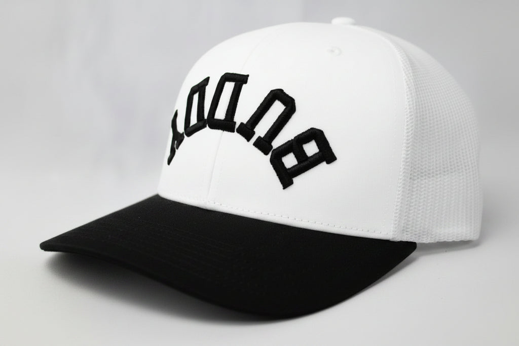 Puck Buddy "BUDDY" Snapback Hat – White & Black
