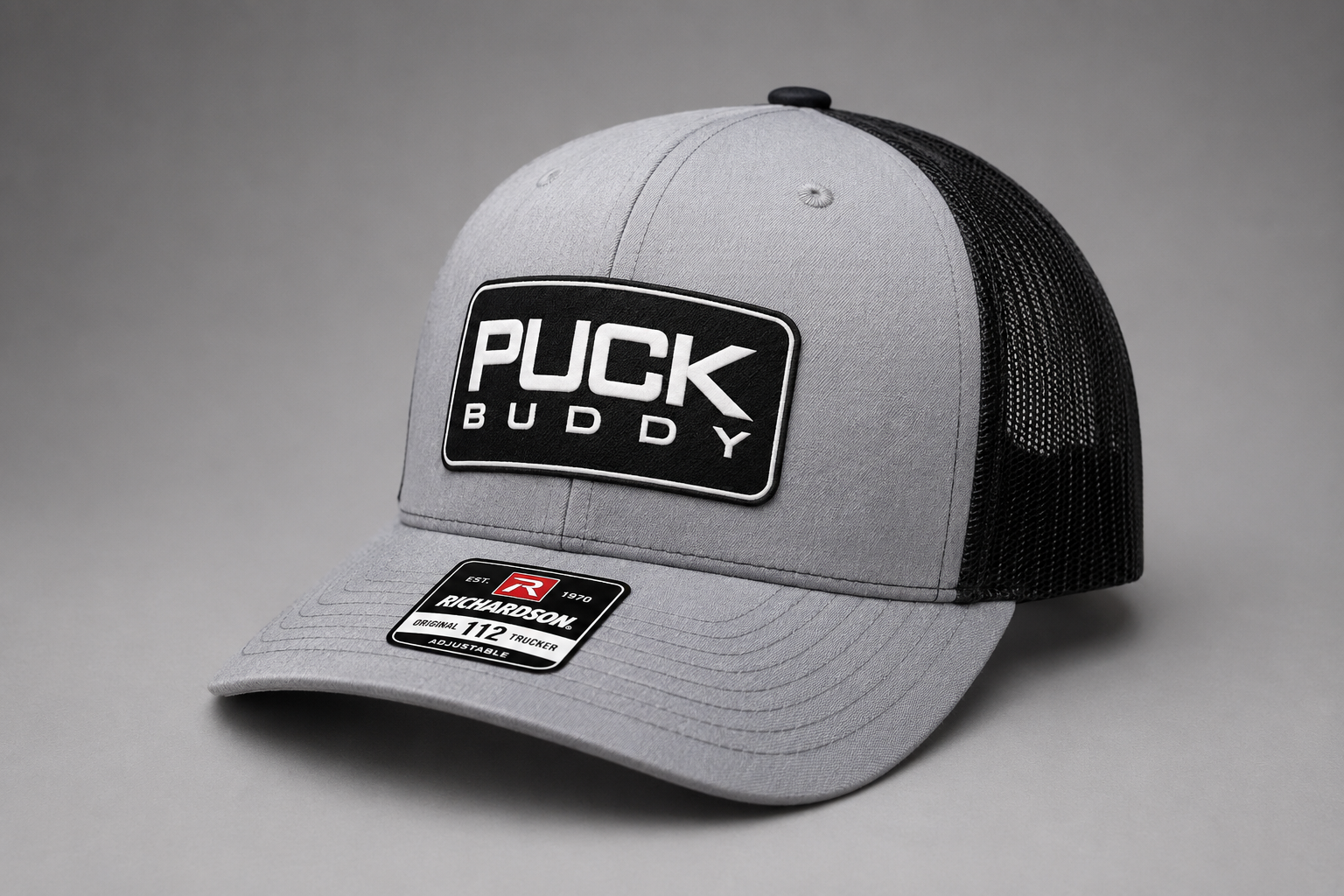 Puck Buddy Patch Trucker Hat - Charcoal/Black